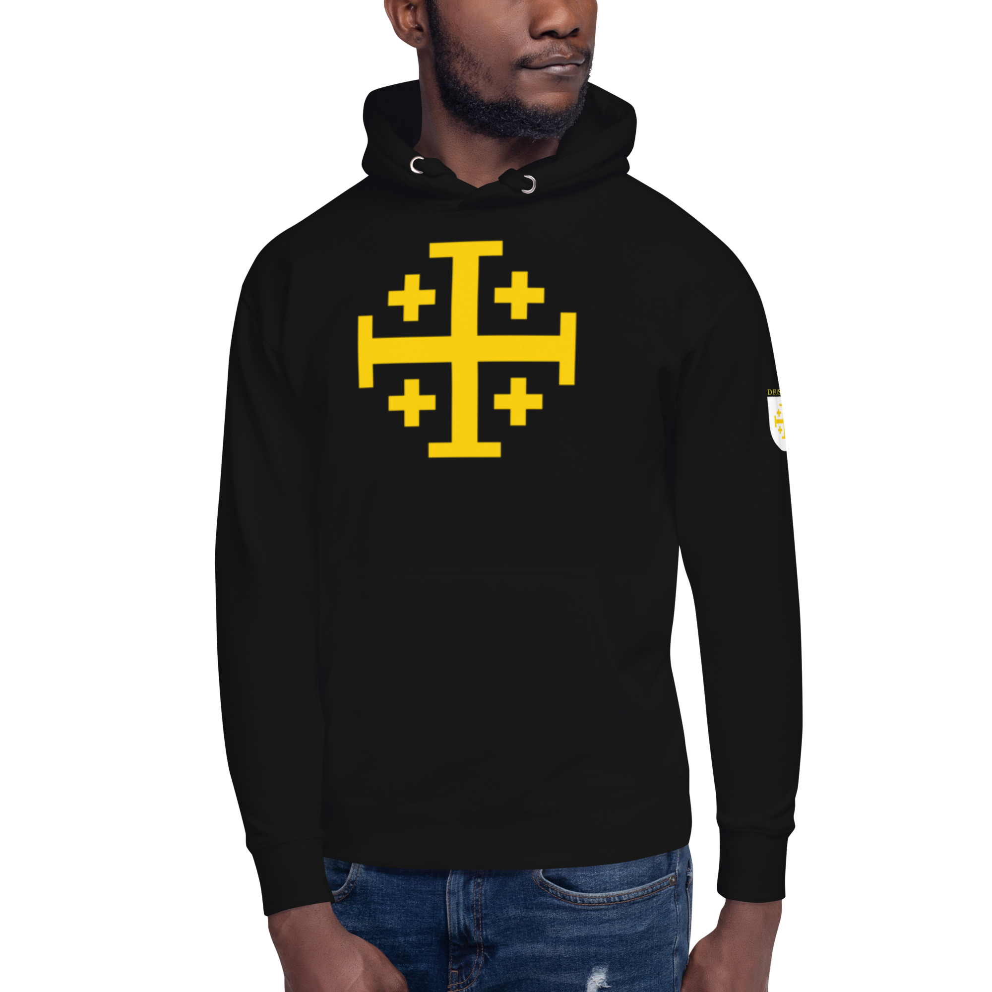 Jerusalem Cross Black Unisex Hoodie