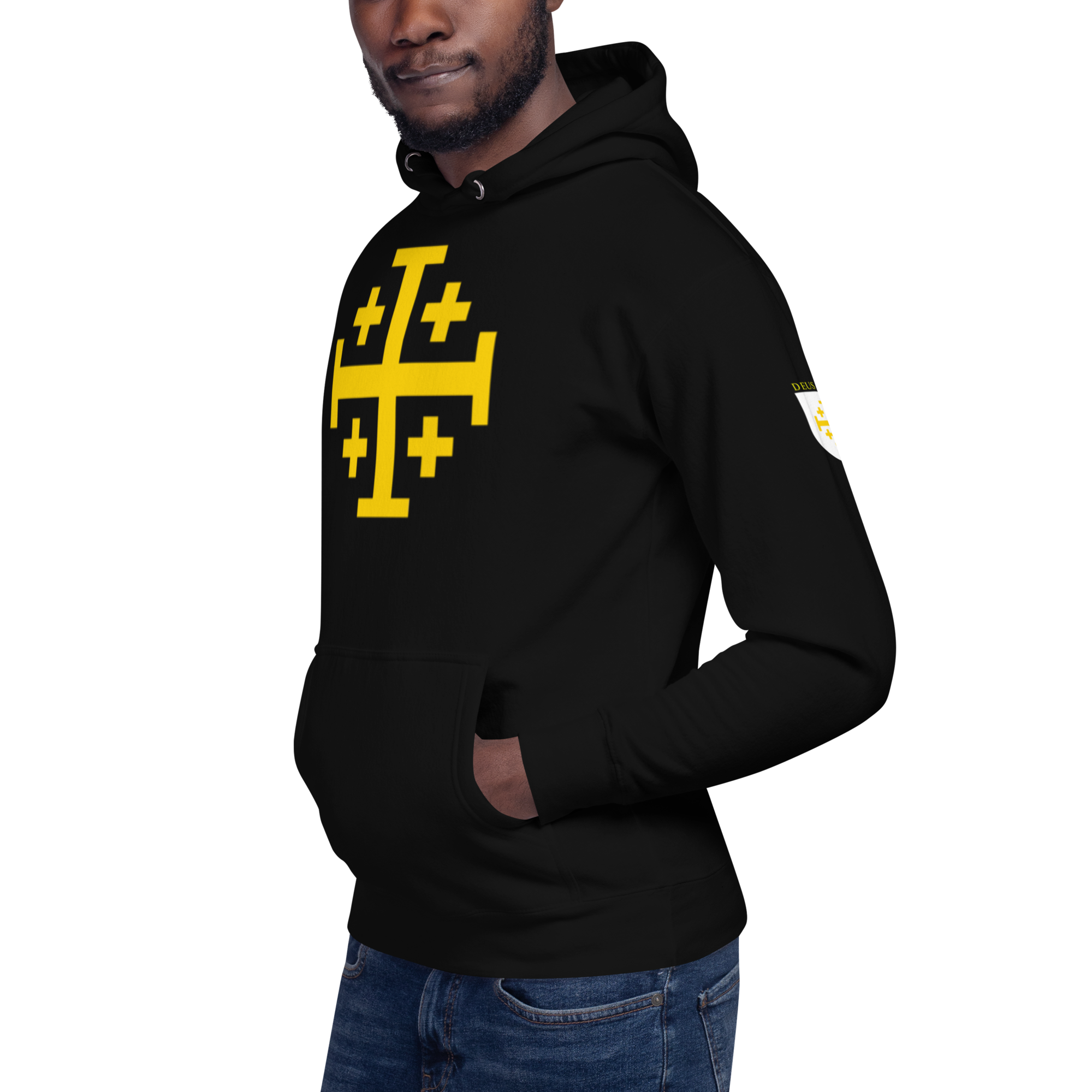Jerusalem Cross Black Unisex Hoodie